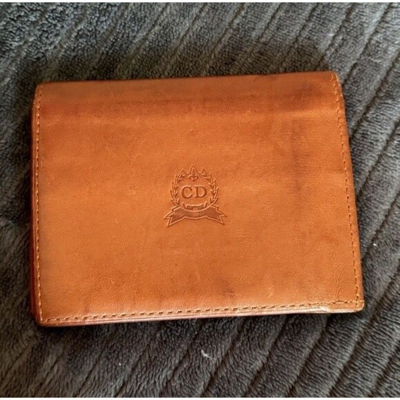 CHRISTIAN DIOR  Bifold Small Brown Leather Wallet Very Good Condition - Picture 1 of 6